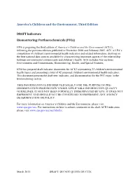 DRAFT Indicators Biomonitoring: Perfluorochemicals (Pfcs)