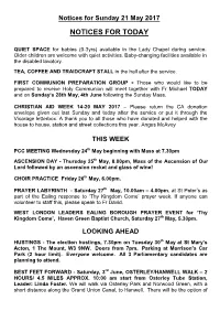 Notices for Today