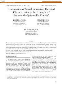 Examination of Social Innovation Potential Characteristics in the Example of Borsod-Abaúj-Zemplén County1