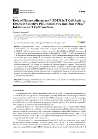 In T Cell Activity. Effects of Selective PDE7 Inhibitors and Dual PDE4/7