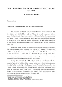 New Turkey” Narrative and Public Policy Change in Turkey1