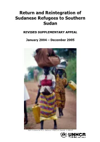 Return and Reintegration of Sudanese Refugees to Southern Sudan