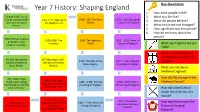 Shaping England Key Questions: 1