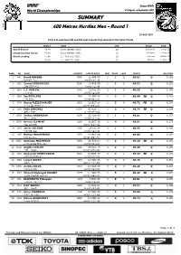 SUMMARY 400 Metres Hurdles Men - Round 1