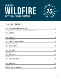 Wildfire Letters of Commendation
