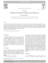 X-Linked Myotubular Myopathy and Chylothorax
