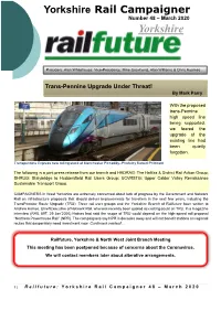 Yorkshire Rail Campaigner Number 48 – March 2020