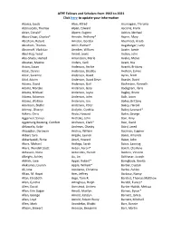 AFPE Fellows and Scholars from 1942 to 2021 Click Here to Update Your
