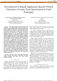 Development of Digital Application Specific Printed Electronics Circuits: from Specification to Final Prototypes