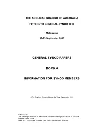 Information for Synod Members