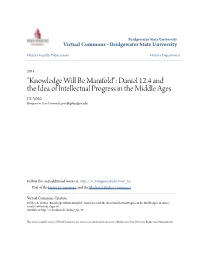 "Knowledge Will Be Manifold": Daniel 12.4 and the Idea of Intellectual Progress in the Middle Ages J