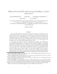 Oblivious Network RAM and Leveraging Parallelism to Achieve Obliviousness