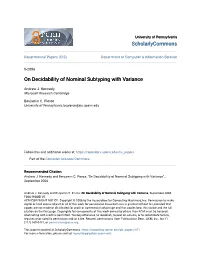 On Decidability of Nominal Subtyping with Variance
