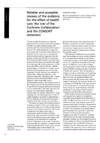 Reliable and Accessible Reviews of the Evidence for the Effect of Health