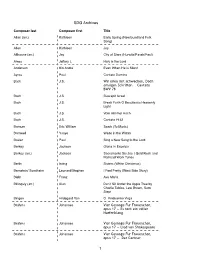 SDG Repertoire Database Through December 2018