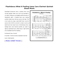 Sheet Music of Flashdance What a Feeling Irene Cara Clarinet Quintet You Need to Signup, Download Music Sheet Notes in Pdf Format Also Available for Offline Reading
