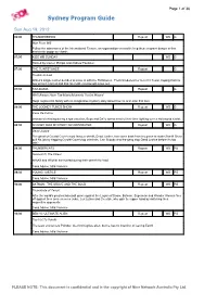 Sydney Program Guide