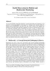 Earth Observation for Habitat and Biodiversity Monitoring