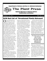 IUCN Red List of Threatened Plants Released