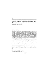 Not So Quirky: on Subject Case in Ice- Landic1