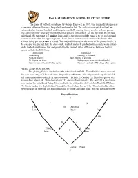 Slow-Pitch Softball Study Guide Field and Positions 8 L