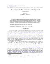 The Category of Affine Connection Control Systems 3