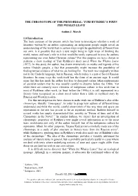 YURI RYTKHEU's WHEN the WHALES LEAVE Audun J. Mørch 1.0 Introduction the Basic Purpose of T