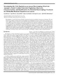 Investigating the Lytic Staphylococcus Aureus
