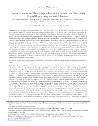 Quality Assessment of Meteorological Data for the Beaufort and Chukchi Sea Coastal Region Using Automated Routines MARTHA D