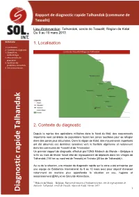 Rapport De Diagnostic Rapide Talhandak (Commune De Tessalit)