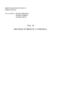 Records of Bristol Cathedral