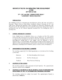 Report of the Itg on Infrastructure Development at the 20Th Imt-Gt Jbc