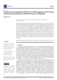 Synthesis and Adsorption Behavior of Microporous Iron-Doped Sodium Zirconosilicate with the Structure of Elpidite