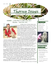 Thorny Issues DATES & DETAILS —