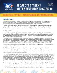 Update to Citizens on the Response to Covid-19 June 2020