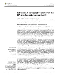 A Comparative Survey of the RF-Amide Peptide Superfamily