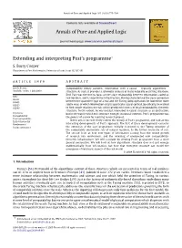 Annals of Pure and Applied Logic Extending and Interpreting