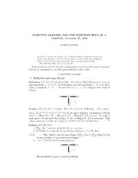 INJECTIVE MODULES and the INJECTIVE HULL of a MODULE, November 27, 2009 in the Sections Below We Will Fix a Commutative Ring R
