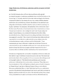 JM Richards, Modernism and the Vernacular in British Architecture