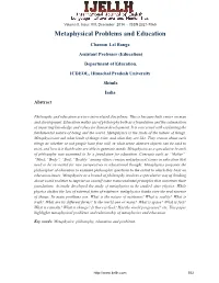 Metaphysical Problems and Education