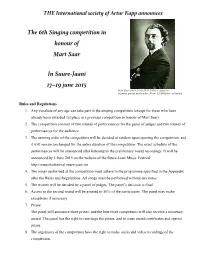 The 6Th Singing Competition in Honour of Mart Saar in Suure-Jaani 17–19