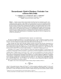 Thermodynamic Model of Hardness: Particular Case of Boron Rich Solids