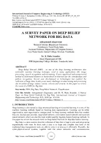 A Survey Paper on Deep Belief Network for Big Data