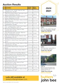 Auction Results June 2021