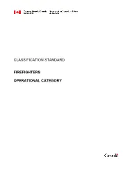Classification Standard Firefighters Operational Category