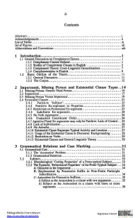 Contents 1 Introduction 1 2 Impersonal, Missing Person And