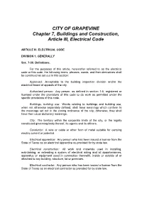 Electrical Code Amendment