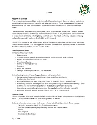 Hawaii State Department of Health Tetanus Factsheet