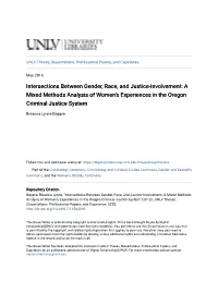 Intersections Between Gender, Race, and Justice-Involvement: a Mixed Methods Analysis of Women's Experiences in the Oregon Criminal Justice System