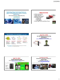 Learning IS Changing: Thirty Ways, Many More Visions!